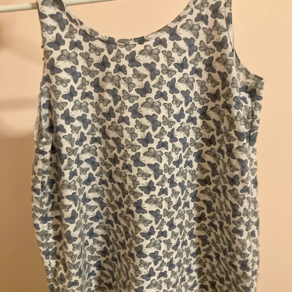 Abercrombie Kids Blue and White Butterfly Tank Top